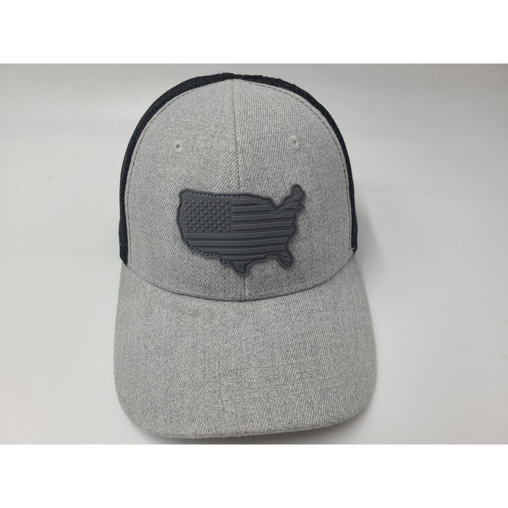Highland‎ Tactical American Flag Mesh Trucker Snapback Hat Cap Casual Gray Black